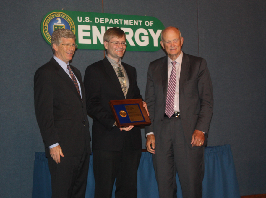 PECASE awardee Dr. Daniel B. Sinars with Deputy Secretary of Energy Daniel B. Poneman and Director of the Office of Science, Dr. William Brinkman