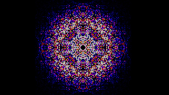 A map of intensities merged using the CrystFEL software.