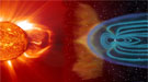 Solar storms unleash bursts of radiation.