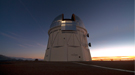The silvered dome of the Blanco 4-meter telescope which will hold the DECam at the Cerro Tololo Inter-American Observatory in Chile.