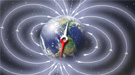 Schematic illustration of Earth’s magnetic field.