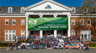 Members of 48 middle school teams from across the country pose for a group photo during the 2014 National Science Bowl competition, Saturday, April 26, 2014, in Washington, DC.