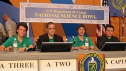 From Left to right: Ian Scheffler, Marino Di Franco, Sasha (Alexandre) Boulgakov, and Dimitry Petrenko competed in the National Science Bowl&reg; in Washington, D.C. for Santa Monica High School in 2008. 