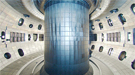 Inside the DIII-D tokamak experiment. 