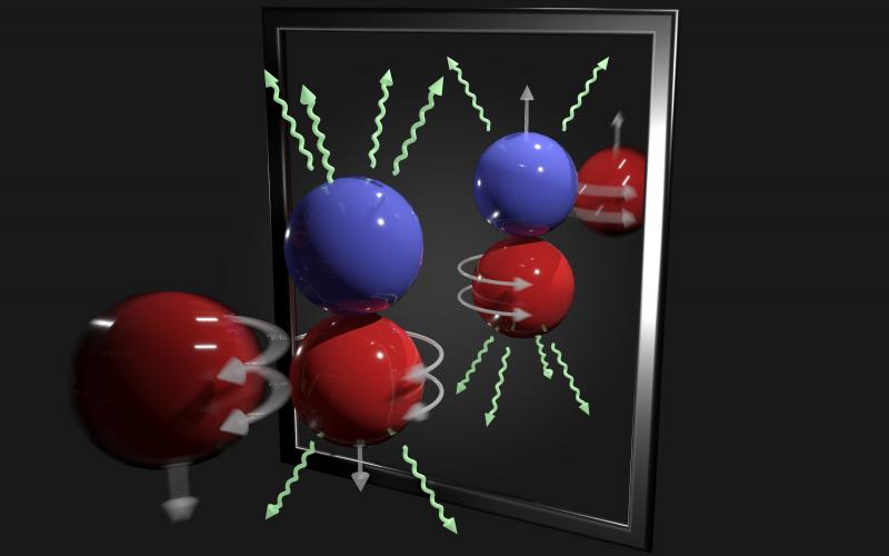 Scientists analyzed the gamma rays emitted during the NPDGamma Experiment and found parity-violating asymmetry, which is a specific change in behavior in the force between a neutron and a proton. They measured a 30 parts per billion preference for gamma rays to be emitted antiparallel to the neutron spin when neutrons are captured by protons in liquid hydrogen. After observing that more gammas go down than up, the experiment resolved for the first time a mirror-asymmetric component or handedness of the weak force. Credit: Andy Sproles/Oak Ridge National Laboratory, U.S. Dept. of Energy