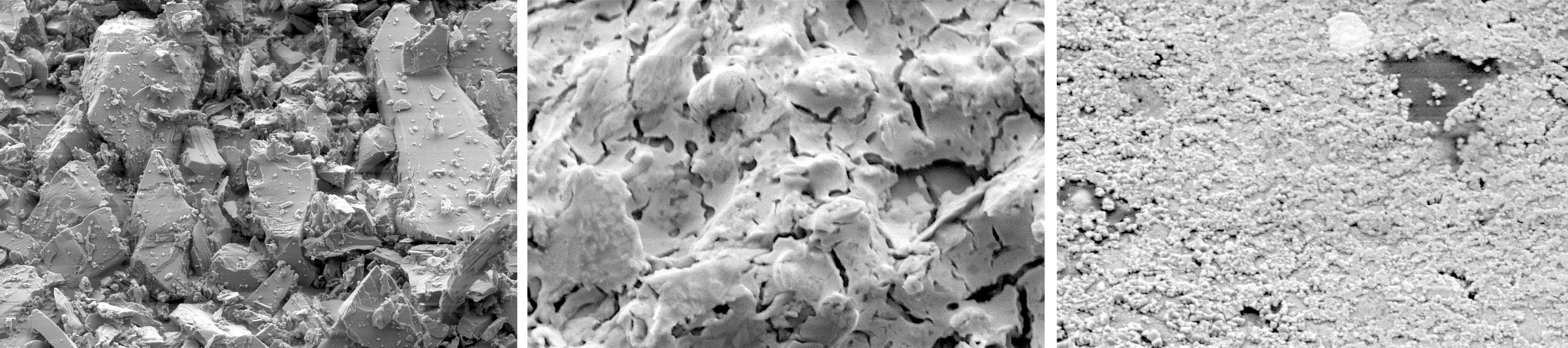 Scanning electron microscopy image of the micro-structure of albite prior to the rapid compression experiments.