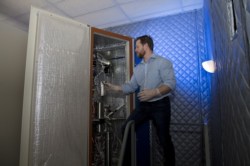 Ondrej Dyck in front of equipment