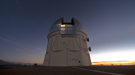 The silvered dome of the Blanco 4-meter telescope which will hold the DECam at the Cerro Tololo Inter-American Observatory in Chile.