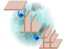 Schematic of repetitive branching of zeolite nanosheets creating a hierarchical zeolite catalyst containing micropores within the nanosheet and 10-fold larger pores in-between the nanosheets.