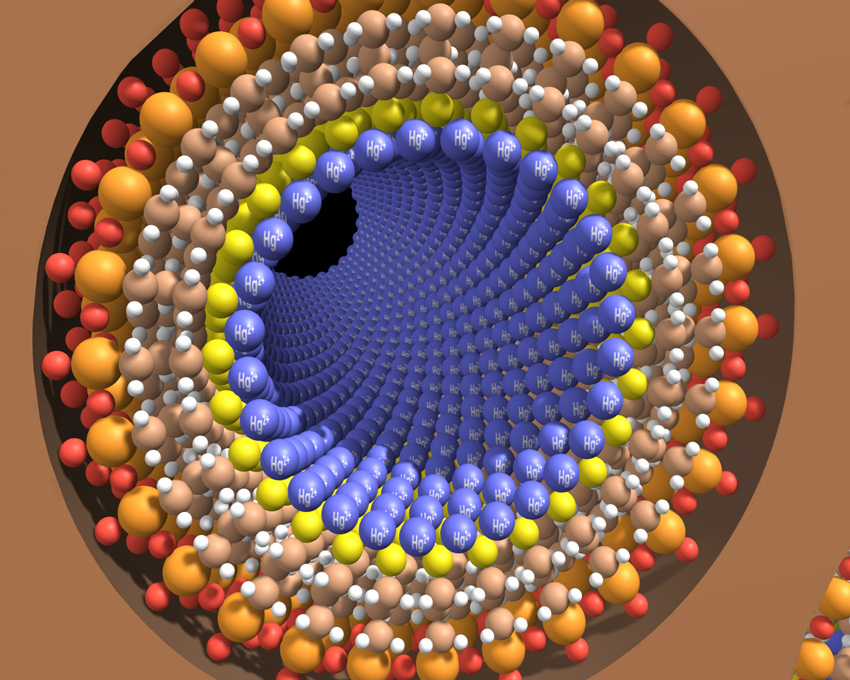 Pacific Northwest National Laboratory scientists developed a coating process to make sponge-like silica latch onto toxic metals, like mercury