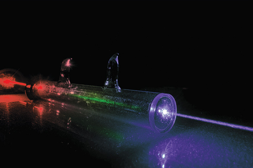 This tabletop laser system allows for unprecedented characterization of superconductors, semiconductors, and other electronic materials by increasing the energy of an infrared laser to the sought-after extreme ultraviolet, which is invisible.