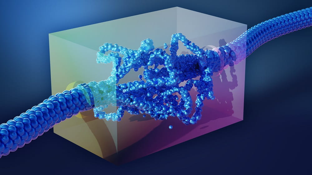 In a strange metal (translucent box), electrons (blue marbles) lose their individuality and melt into a featureless, liquid-like stream.